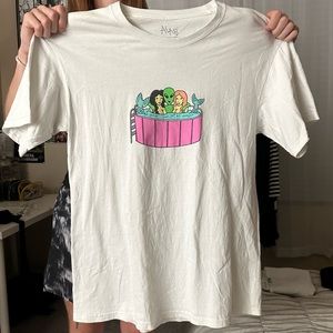 ALAB Alien Pool Party White Tee